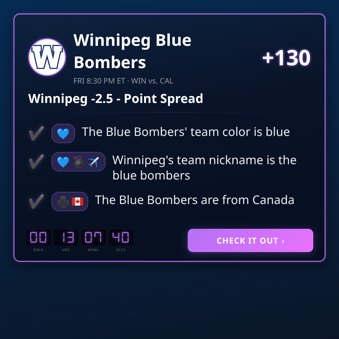 CFL Games 2026-07-20: Odds, Lines & Picks