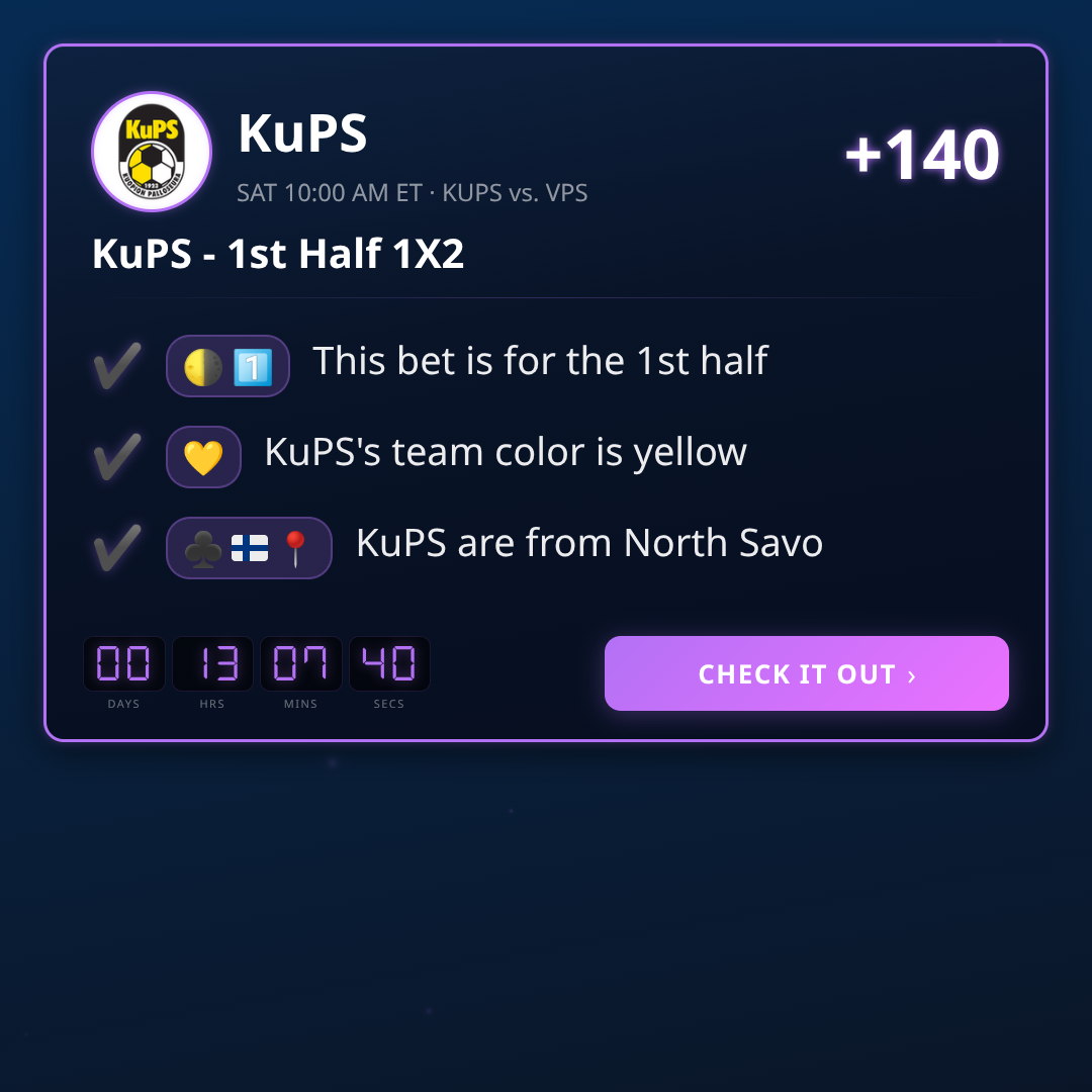 Veikkausliiga 1st Half 1X2 Best Picks This Week